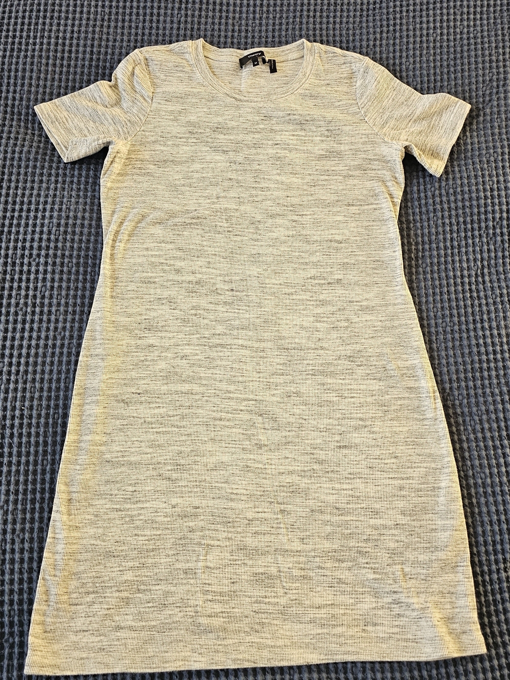 Theory Heathered Light Gray Short Sleeve Mini Dress